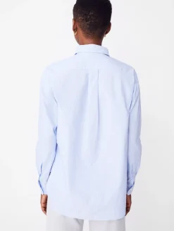J.McLaughlin Finn Shirt in Stripe SkyBlue/White Outlet