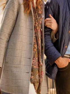 J.McLaughlin Frade Reversible Wool Coat in Glen Plaid OffWhite/Gray Fashion