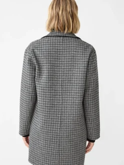 J.McLaughlin Frade Reversible Wool Coat in Houndstooth Black/Charcoal/Gray Discount