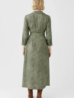 J.McLaughlin Freda Dress in Ink Dot Olive/Green Best
