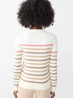 J.McLaughlin Galen Sweater in Stripe OffWhite/Multi Outlet