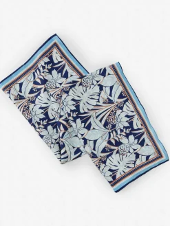 J.McLaughlin Gemma Scarf in Field Blooms Border Navy/OffWhite Hot