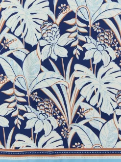 J.McLaughlin Gemma Scarf in Field Blooms Border Navy/OffWhite Hot