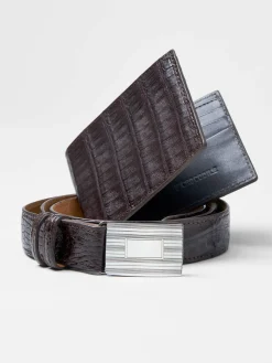 J.McLaughlin Genuine Crocodile Belt Cigar Clearance