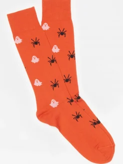 J.McLaughlin Ghost and Spider Socks Orange Sale