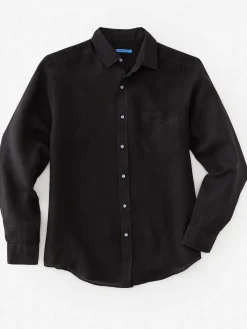J.McLaughlin Gramercy Classic Fit Linen Shirt Black Online