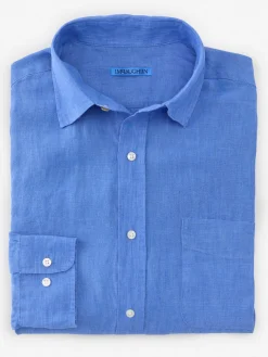J.McLaughlin Gramercy Classic Fit Linen Shirt FrenchBlue Online