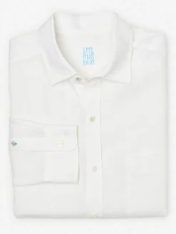 J.McLaughlin Gramercy Classic Fit Linen Shirt white Outlet