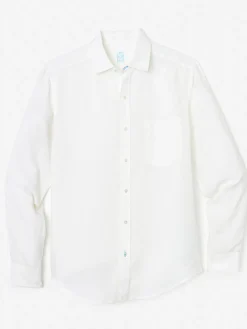 J.McLaughlin Gramercy Classic Fit Linen Shirt white Outlet