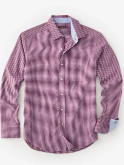 J.McLaughlin Gramercy Classic Fit Shirt in Plaid Red/Blue Hot