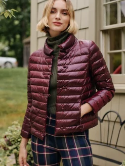 J.McLaughlin Hayes Puffer Jacket ShinyWine New