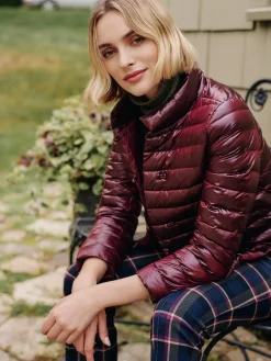 J.McLaughlin Hayes Puffer Jacket ShinyWine New