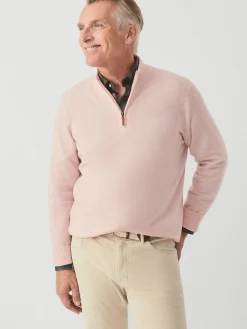 J.McLaughlin Henry Cashmere 1/4 Zip HeatherPink New