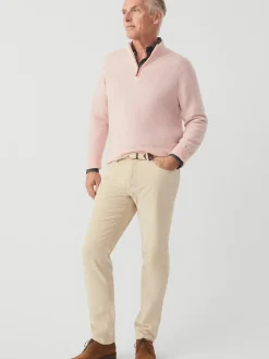 J.McLaughlin Henry Cashmere 1/4 Zip HeatherPink New