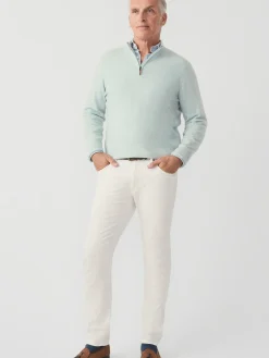J.McLaughlin Henry Cashmere 1/4 Zip HeatherAqua New