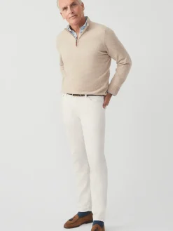 J.McLaughlin Henry Cashmere 1/4 Zip HeatherOatmeal New