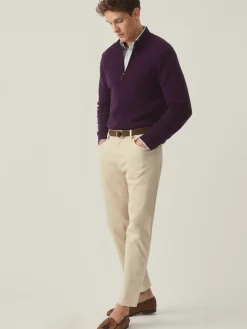 J.McLaughlin Henry Cashmere 1/4 Zip Amethyst Clearance