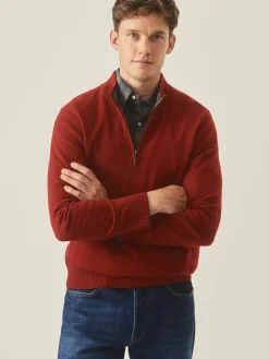 J.McLaughlin Henry Cashmere 1/4 Zip Auburn Outlet