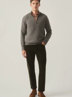 J.McLaughlin Henry Cashmere 1/4 Zip Pewter New