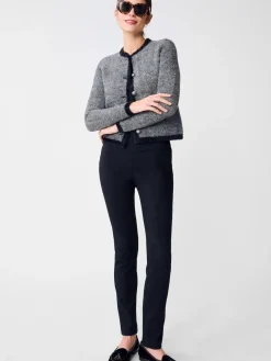 J.McLaughlin Inez Cardigan in Herringbone Jacquard Black/OffWhite Outlet