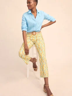 J.McLaughlin Ivy Pants in Chevron Step Yellow/Multi Fashion