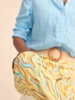 J.McLaughlin Ivy Pants in Chevron Step Yellow/Multi Fashion