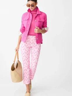 J.McLaughlin Ivy Pants in Midi Ibis Crest LightPink/Pink Sale