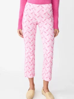 J.McLaughlin Ivy Pants in Midi Ibis Crest LightPink/Pink Sale