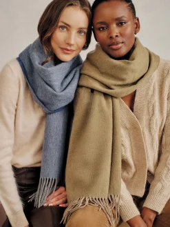 J.McLaughlin Jaipur Cashmere Scarf Navy/Gray Clearance