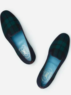 J.McLaughlin J.McL x Stubbs u0026 Wootton Slippers in Plaid BlackWatch Fashion