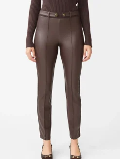 J.McLaughlin Jules Vegan Leather Leggings DarkBrown Outlet