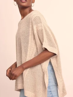 J.McLaughlin Katja Poncho Sand/OffWhite Discount