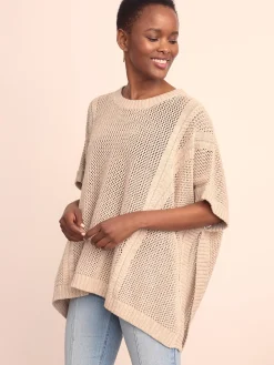 J.McLaughlin Katja Poncho Sand/OffWhite Discount