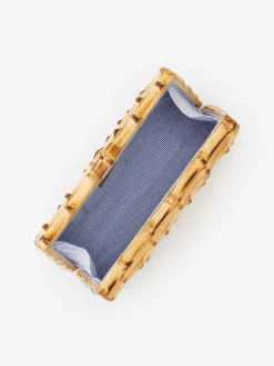 J.McLaughlin Kendra Bamboo Clutch Natural Hot