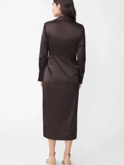 J.McLaughlin Leandra Satin Dress DarkChocolate Outlet