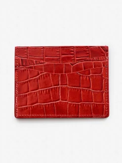 J.McLaughlin Leather Cardcase in Croc Orange Best