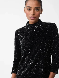 J.McLaughlin Leeza Sequin Dress Black Outlet