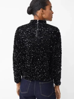 J.McLaughlin Leeza Sequin Top Black Sale