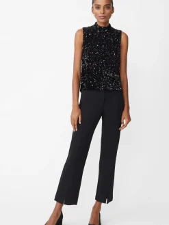 J.McLaughlin Leeza Sleeveless Sequin Top Black Clearance