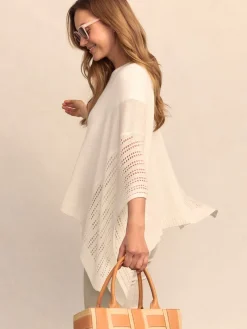 J.McLaughlin Libra Cashmere Poncho OffWhite Online