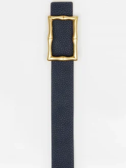 J.McLaughlin Lina Reversible Leather Belt Navy/Orange Online
