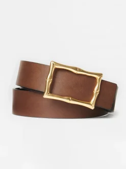 J.McLaughlin Lina Reversible Leather Belt Black/Cork Hot
