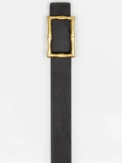 J.McLaughlin Lina Reversible Leather Belt Black/Cork Hot
