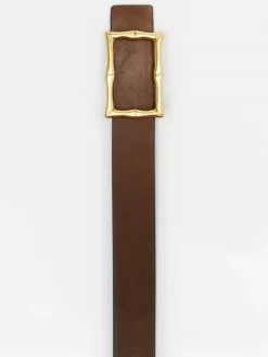 J.McLaughlin Lina Reversible Leather Belt Black/Cork Hot