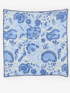 J.McLaughlin Linen Pocket Square in Eastern Blooms Blue/Multi Fashion