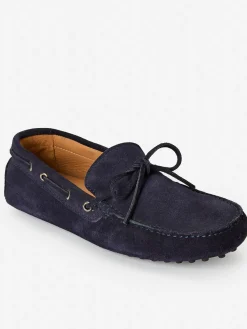 J.McLaughlin Linus Suede Driving Moccasins Navy Online