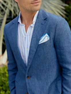 J.McLaughlin Lisbon Linen Sport Coat HeatherNavy Discount