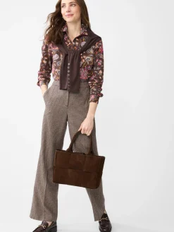 J.McLaughlin Lois Shirt in Baroque Bloom Brown/Multi Hot