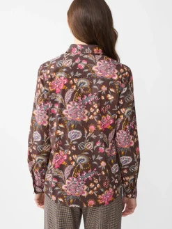 J.McLaughlin Lois Shirt in Baroque Bloom Brown/Multi Hot