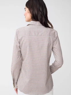 J.McLaughlin Lois Shirt in Gingham Toffee/White New